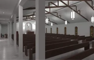 An artist's rendering of the planned renovation of the University of Maine's Newman Center chapel. Courtesy of Pepperchrome